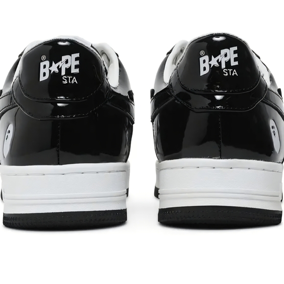 Bathing Ape Bape StaPatent Leather Black White 10.5 2021 Bapesta 'Black' (EUC) - Picture 5 of 12